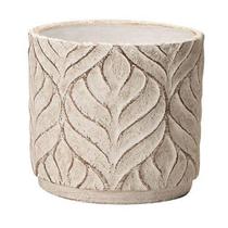 Cachepot em cimento branco trabalhado rustico - Mart Cachepot em cimento branco trabalhado rustico - Mart