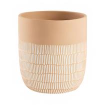 Cachepot em Cimento com Listras Decorativo 21x21cm Cachepot em Cimento com Listras Decorativo 21x21cm