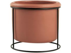 Cachepot Em Cimento Com Suporte em Metal - Mart