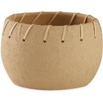 Cachepot em cimento e detalhes com cordao m Cachepot em cimento e detalhes com cordao m