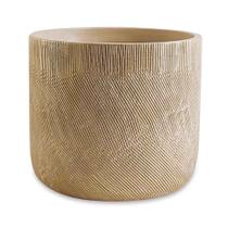 Cachepot em Cimento Nude e Dourado -12x13 cm