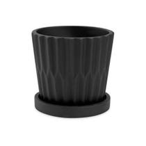 Cachepot em cimento preto 15 cm - Mart