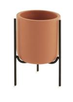 Cachepot em cimento terracota com suporte em metal tamanho m - Mart Collection
