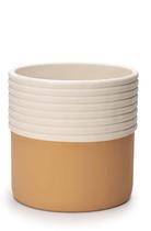 Cachepot em cimento terracota e nude g Cachepot em cimento terracota e nude g