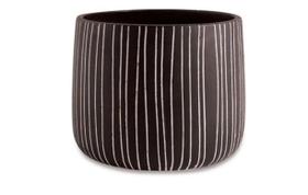 Cachepot Em Cimento Textualizado Preto P - Mart Cachepot Em Cimento Textualizado Preto P - Mart