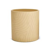 Cachepot em Cimento Textura Abstrato Amarelo 18 x 19cm G