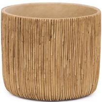 Cachepot em cimento textura de bambu - moas Cachepot em cimento textura de bambu - moas
