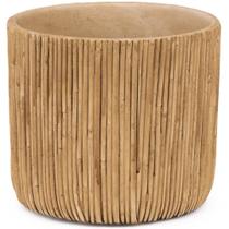 Cachepot em cimento textura de bambu - moas