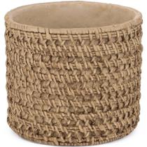 Cachepot em cimento textura em fibras naturais - moas Cachepot em cimento textura em fibras naturais - moas