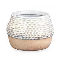 Cachepot Floral Atlanta Cerâmica Oval Médio Cachepot Floral Atlanta Cerâmica Oval Médio