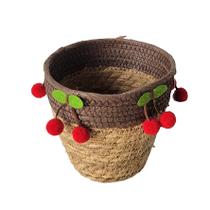 Cachepot Fribra Natural Cereja Marrom 15x15x14cm Tuut