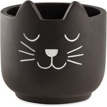 Cachepot Gato em Cimento Preto 15x15cm- Mart