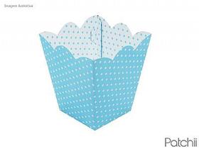 Cachepot Grande Poá Azul e Branco - Patchii