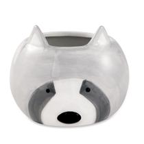 Cachepot "Guaxinim" Cinza Em Ceramica 9,5x13 cm M02 - D'Rossi