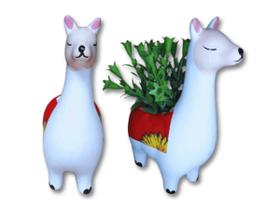 Cachepot lhama decorado vaso para plantas suculenta e cacto