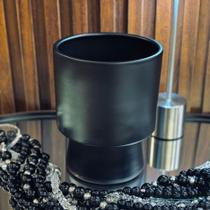 Cachepot M Cilíndrico Black Cerâmica Fosca Elegante Cachepot M Cilíndrico Black Cerâmica Fosca Elegante