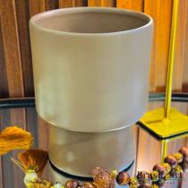 Cachepot M Cilíndrico Licor de Cacau - Cerâmica Tons Terrosos