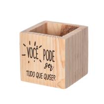 Cachepot Madeira Pinus Frase Organização Decoração Cachepot Madeira Pinus Frase Organização Decoração