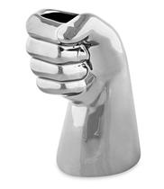 Cachepot "Mao" Em Ceramica Prata 16x9 cm M02 - D'Rossi