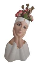 Cachepot Moça De Cerâmica Branca