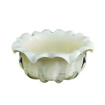 Cachepot Murano Pérola São Marcos 15x34x34cm Cachepot Murano Pérola São Marcos 15x34x34cm