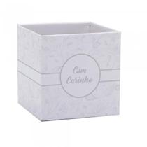 Cachepot Paper Decorado Pote 15 BLANC Quadrado Pacote com 10