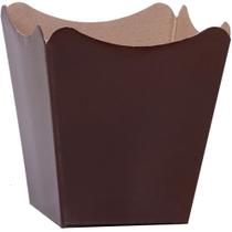 Cachepot Paper Liso Pote 11 Marrom 11X11X9CM PCT.C/10
