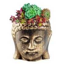 Cachepot para plantas Buda cabeça vaso decorativo resina Pequeno Cachepot para plantas Buda cabeça vaso decorativo resina Pequeno