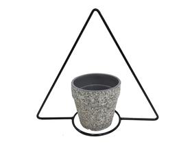 Cachepot pendente de ceramica granilite c/ suporte de metal