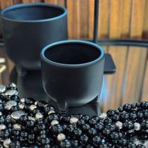 Cachepot Pezinhos P Black Cerâmica Fosca Elegante