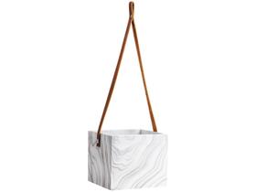CACHEPOT QUADRADO PENDENTE EM CIMENTO MÁRMORE 45x14,5 CM