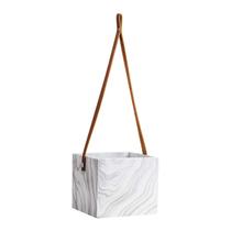 CACHEPOT QUADRADO PENDENTE EM CIMENTO MÁRMORE 45x14,5 CM