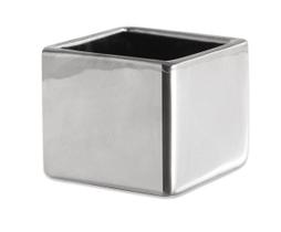 Cachepot Quadrado Prata em Ceramica 12959 Mart Cachepot Quadrado Prata em Ceramica 12959 Mart