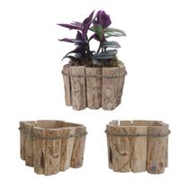 Cachepot Quadrado Rustico Madeira de Cafe Para Flores Tam. M