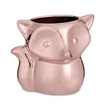 Cachepot Raposa em Cerâmica 9x9x7cm Rose Gold - Mart