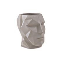 Cachepot Rosto Geométrico em Cimento Face Mart P Cachepot Rosto Geométrico em Cimento Face Mart P