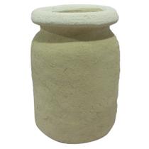 Cachepot rustico decorativo de cimento bege p