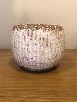 Cachepot rustico preto e branco