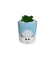 Cachepot Suculenta ou Decoração Mesa Ovelha Azul Bebe