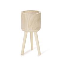 Cachepot Tripé em Madeira Mart P 38x18cm Vaso Decoração 15193