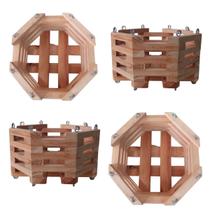 Cachepot Vaso De Madeira Octogonal Suporte Plantas Orquídeas