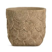 Cachepot Vaso Decorativo de Cimento Fibra Natural Bege 23x26cm Mart