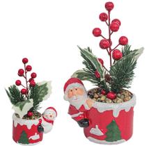 Cachepot Vaso Decorativo de Natal Papai Noel ou Boneco de Neve Cachepot Vaso Decorativo de Natal Papai Noel ou Boneco de Neve
