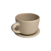 Cachepot Vaso Xicara com Pires -cor Ninho de Ceramica Cachepot Vaso Xicara com Pires -cor Ninho de Ceramica