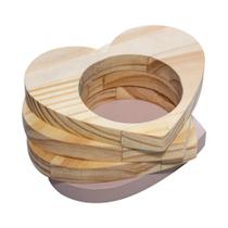 Cachepot Woodart de Madeira para Vaso de Plantas Rosa 17cm