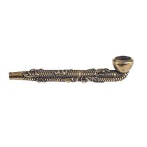 Cachimbo de fumar: metal gravado em latão com relevo do zodíaco com acabamento antigo