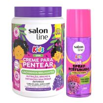 Cachinhos Perfumados: Creme Pentear 1kg e Spray Uva Salon Line KIDS