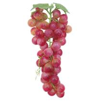 Cacho De Uva Avermelhada Fruta Artificial De Silicone 34cm