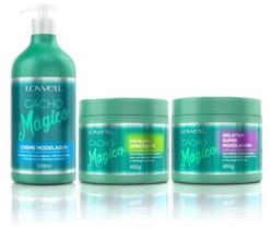 Cacho Mágico Creme Modelador 500ml + Máscara Umectante + Gelatina 450g Lowell