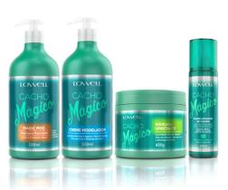 Cacho Mágico SH Funcional + Creme Modelador 500ml + Más. Umectante 450g + Fluido 200ml - Lowell